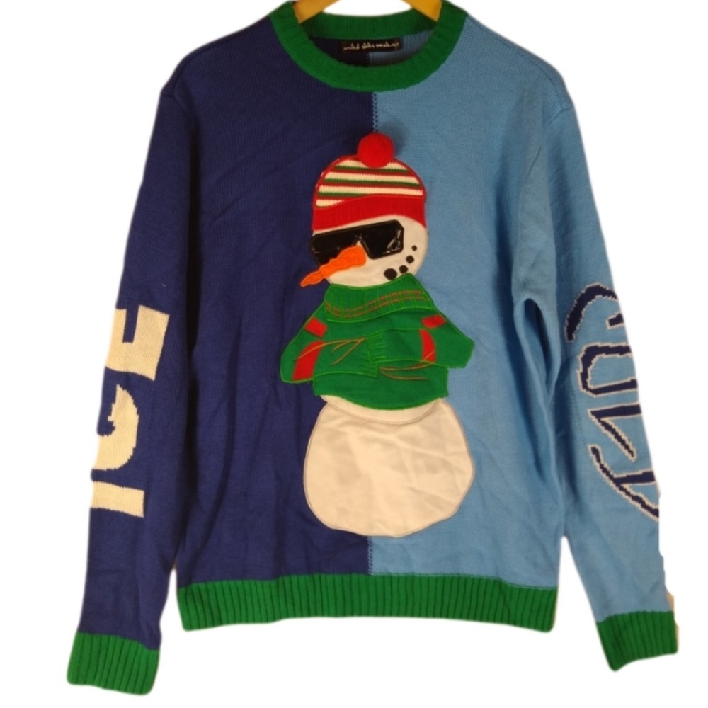 united states sweaters Blue & Light Blue Snowman Crewneck Sweater